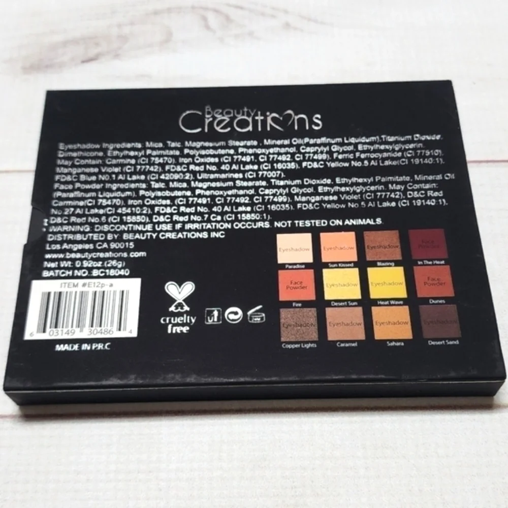 Beauty Creations Minipro Palette Vol. 1 - 12 color Matte & Shimmer Eyeshadow New